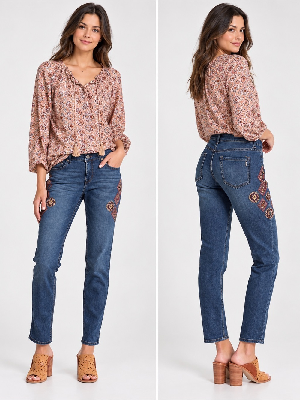 Vintage America Blues
Women's Bestie Jeans Boho Embroidered Stretch Size 4R
(27)